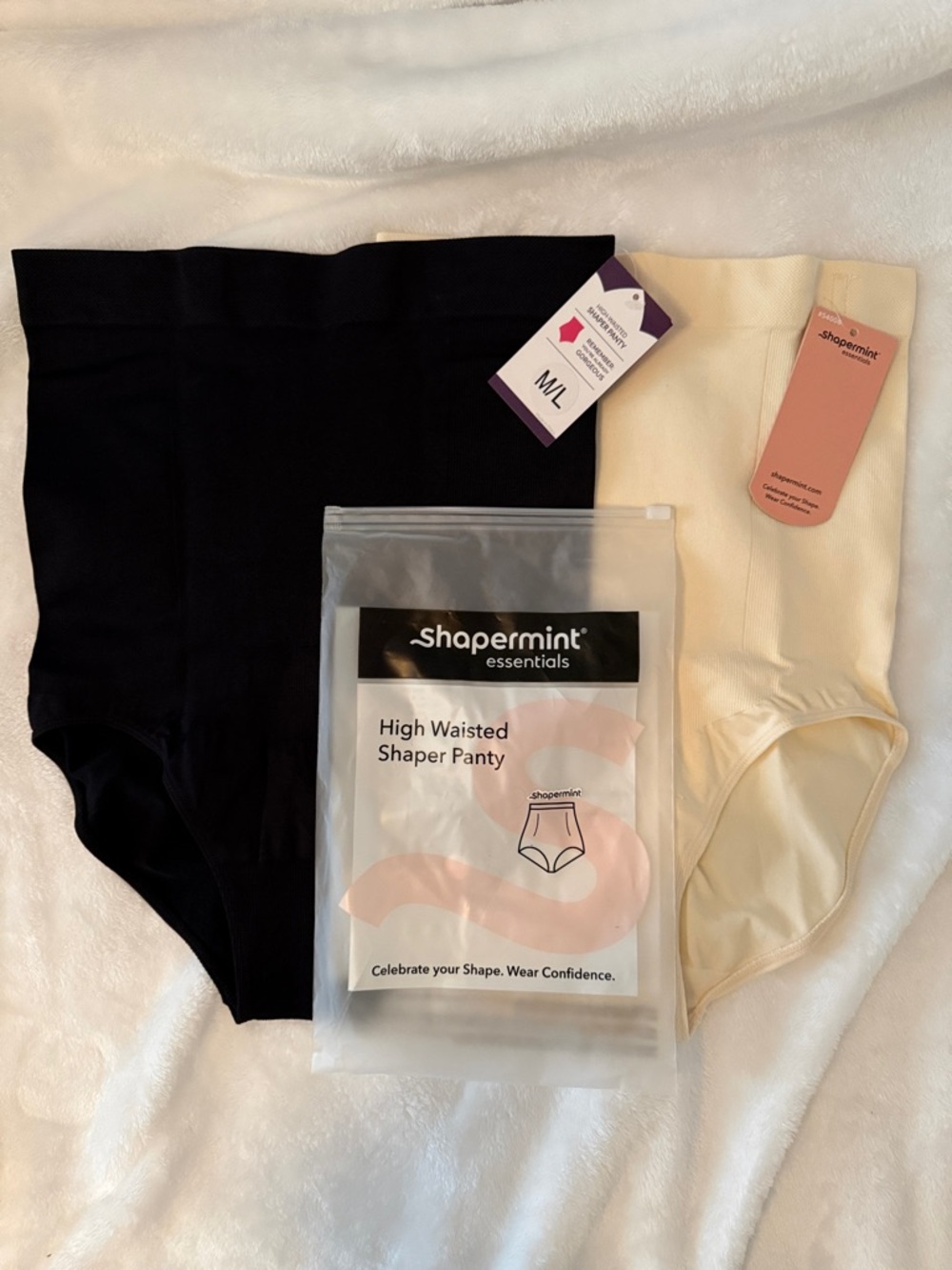 NWT 2 Shapermint High Waisted Shaper Panty - Black & Cream